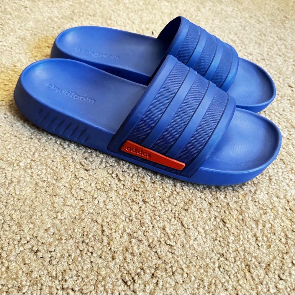 Adidas royal blue sandals sz 10